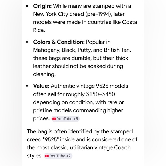 Coach Stewardess Bag F2P-9525 Made in Costa Rica - Picture 15 of 15